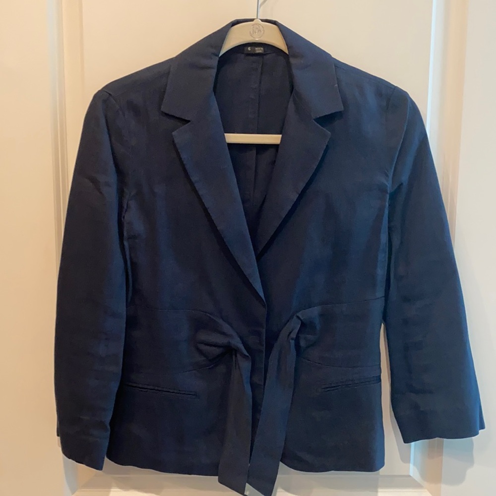 Theory navy jacket with tie waist